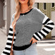 Striped Round Neck Dropped Shoulder Sweater