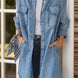 Full Size Pocketed Button Up Long Sleeve Denim Jacket