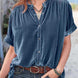Ruched Round Neck Short Sleeve Shirt