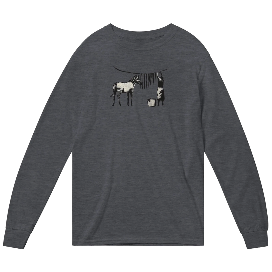 Banksy Zebra Stripes Artwork Long Sleeve Shirt