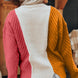 Color Block Textured Drop Shoulder Sweater