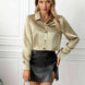 Collared Neck Button Down Long Sleeve Shirt