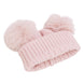 Toddlers Cable Knitted Double Pom Pom Beanie
