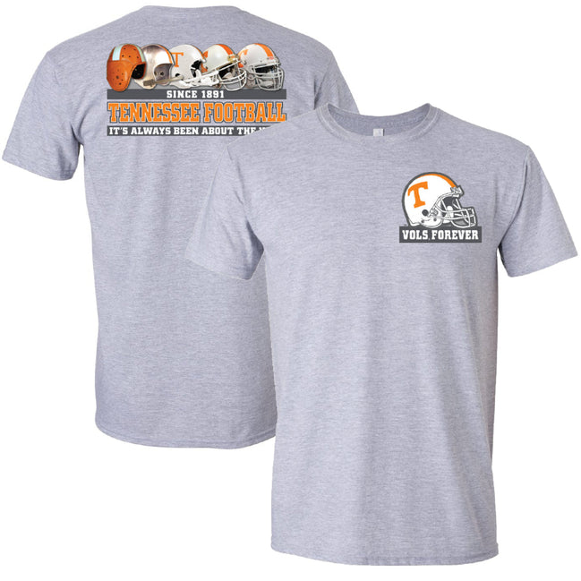 Tennessee Volunteers - Past / Present Helmets Sport Grey T-Shirt
