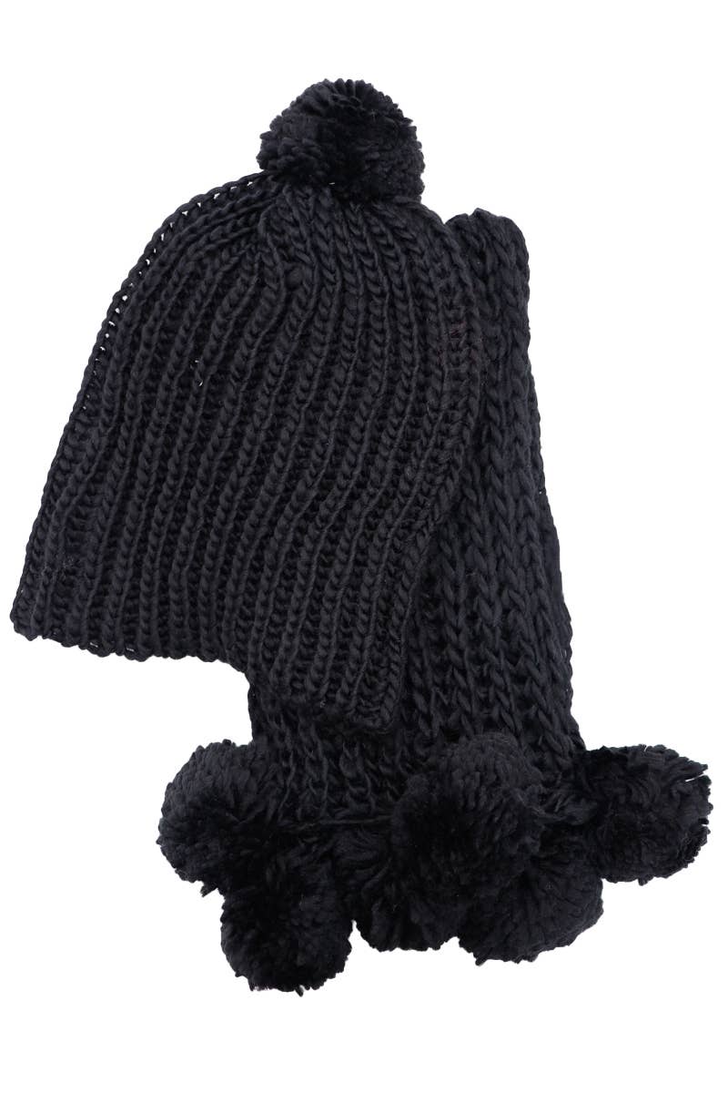 Crochet Chunky Knitted Beanie and Wrap Scarf