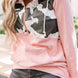 Cow Print Half Zip Drawstring Hoodie
