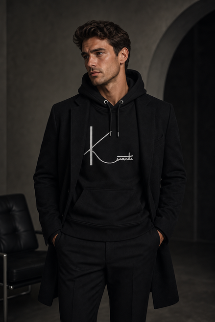 Kimante Signature White Unisex eco raglan hoodie