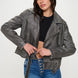 Coalition LA Zip Up Biker Jacket with Belt