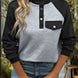 Perfee Contrast Textured Long Sleeve Sweatshirt