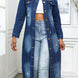 Distressed Button Up Collared Neck Denim Top