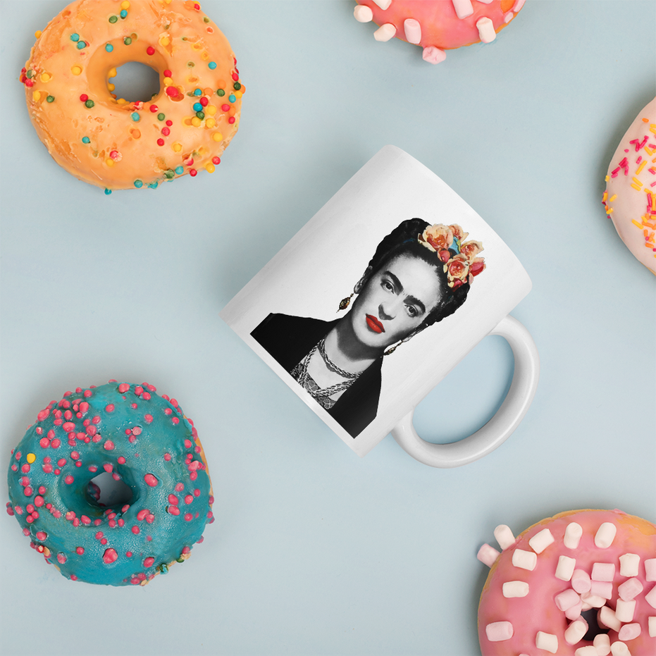 Frida Kahlo With Flowers Poster Artwork Mug