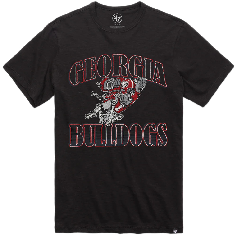 Georgia Bulldogs - Vintage Overrun Jet Black Scrum Men's Tee