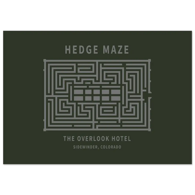 Hedge Maze, the Overlook Hotel the Shining Movie Poster