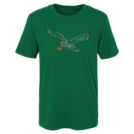 Philadelphia Eagles - NFL Kelly Green Retro Log Youth Tee T-Shirt