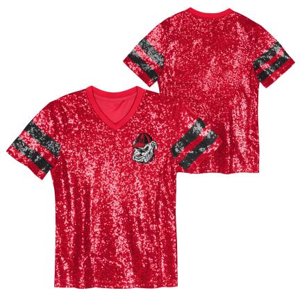 Georgia Bulldogs - NCAA Glam Short Sleeve Sequined T-Shirt