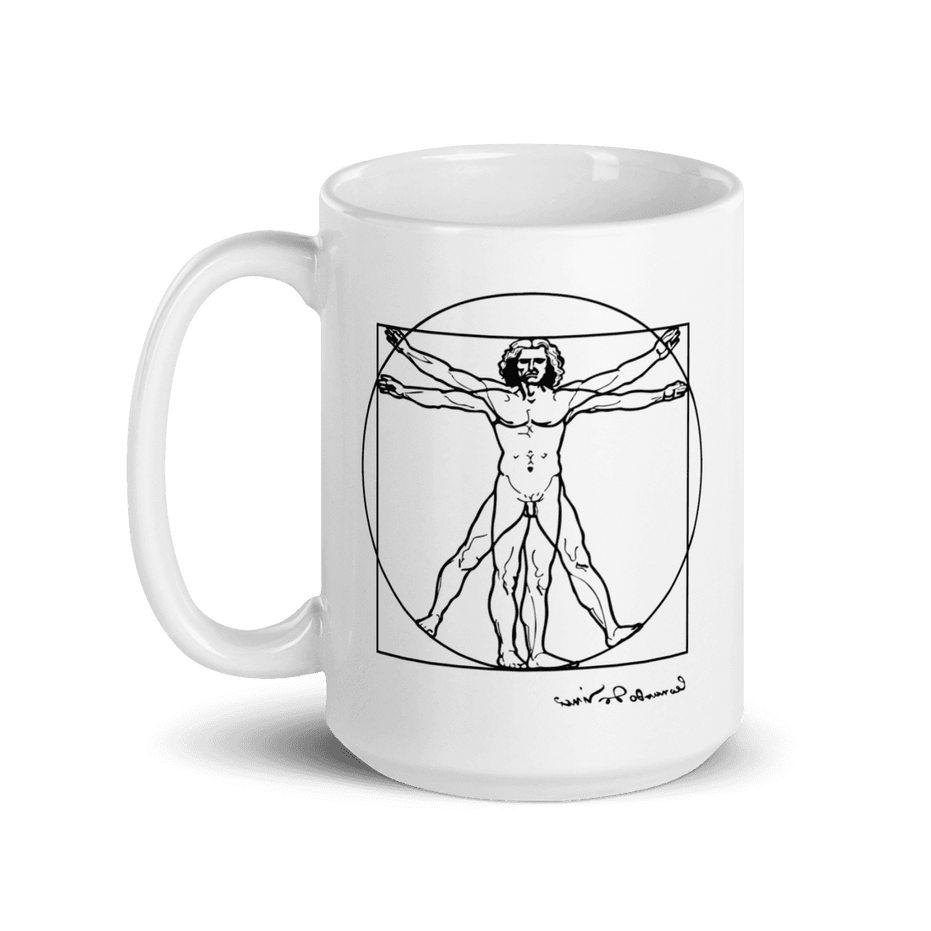 Leonardo Da Vinci, Vitruvian Man Sketch Mug