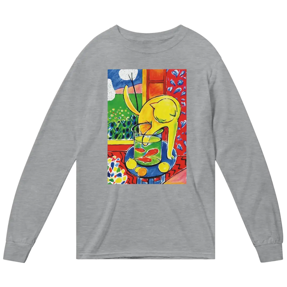 Matisse - The Cat With Red Fishes 1914 Artwork Long Sleeve Shirt