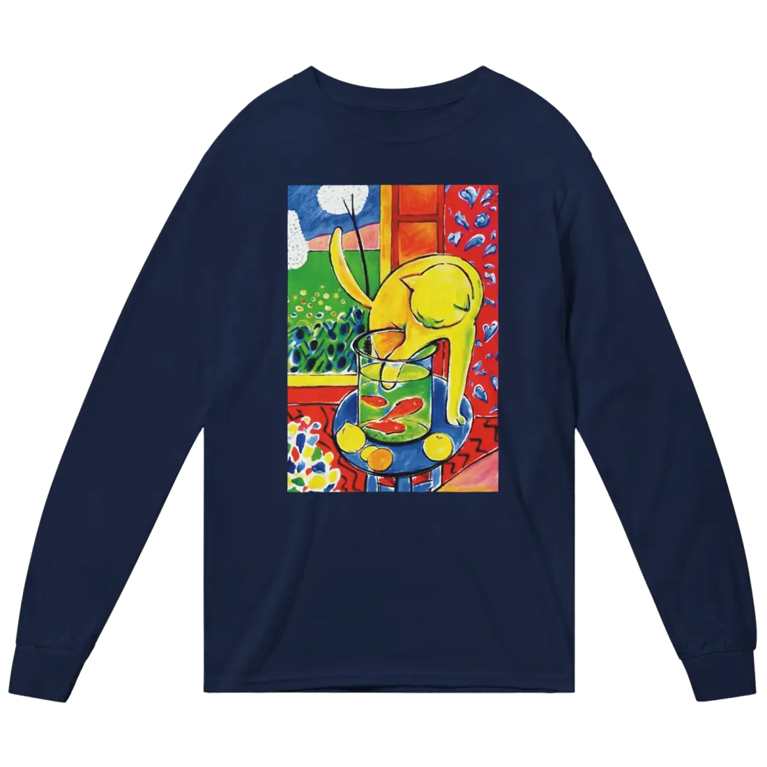 Matisse - The Cat With Red Fishes 1914 Artwork Long Sleeve Shirt
