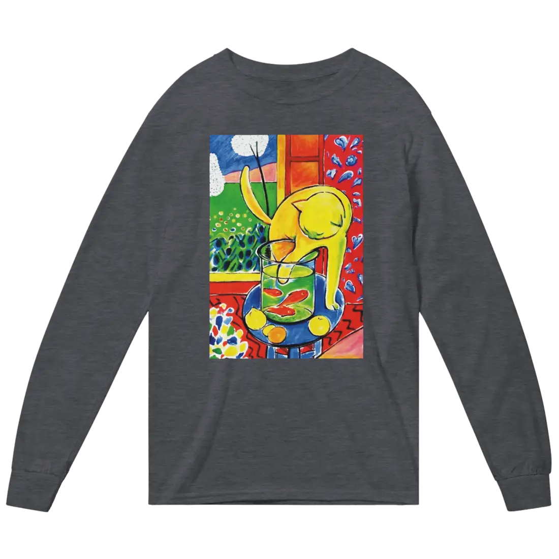 Matisse - The Cat With Red Fishes 1914 Artwork Long Sleeve Shirt