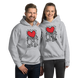 Men Holding Heart Icon, Street Art Hoodie