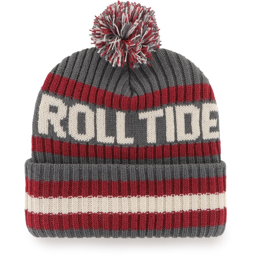 Alabama Crimson Tide - Charcoal Bering Cuff Knit With Pom, 47 Brand
