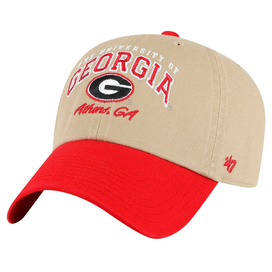 Georgia Bulldogs - Khaki Local Clean Up Adjustable Hat, 47 Brand