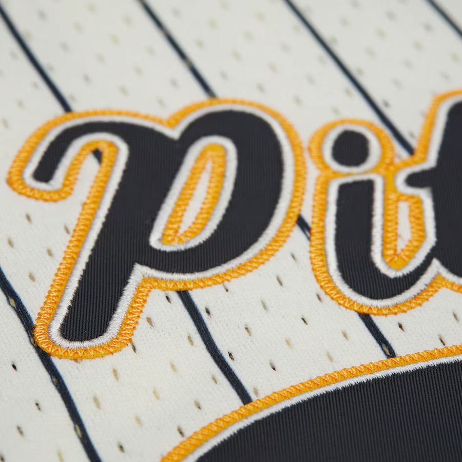 Pittsburgh Steelers - Cream Vintage Logo Final Seconds Full-Button Mesh Top Jersey