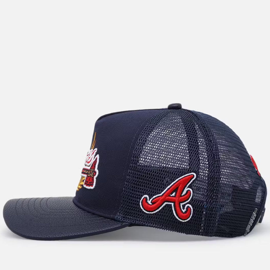 Atlanta Braves - MLB Fast Lane Logo Wool Trucker Strapback Hat