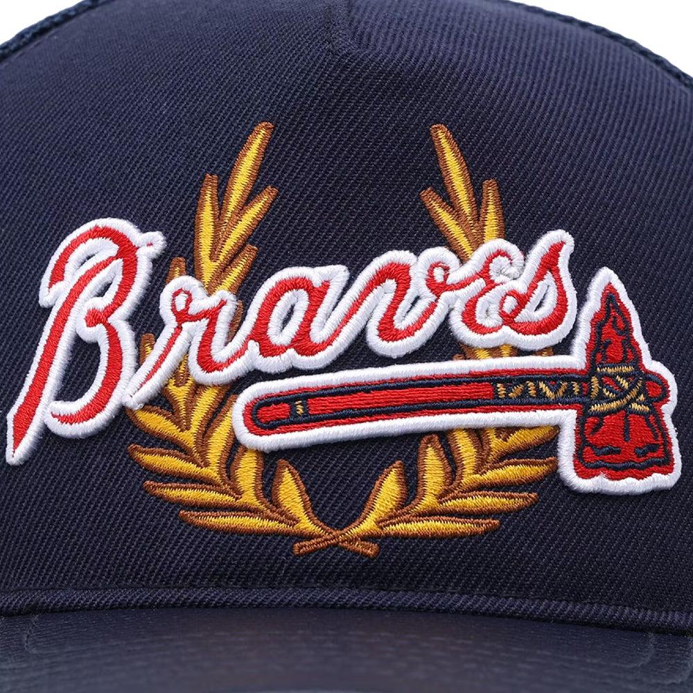 Atlanta Braves - MLB Fast Lane Logo Wool Trucker Strapback Hat