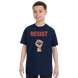 Resist Raised Fist With Distressed Design T-Shirt