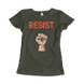 Resist Raised Fist With Distressed Design T-Shirt