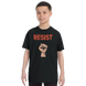 Resist Raised Fist With Distressed Design T-Shirt