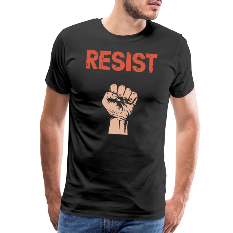 Resist Raised Fist With Distressed Design T-Shirt