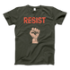 Resist Raised Fist With Distressed Design T-Shirt