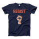 Resist Raised Fist With Distressed Design T-Shirt