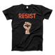 Resist Raised Fist With Distressed Design T-Shirt