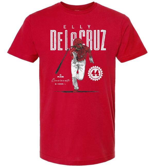 Cincinnati Reds - Retro WHT Elly De La Cruz #44 Red Adult T-Shirt