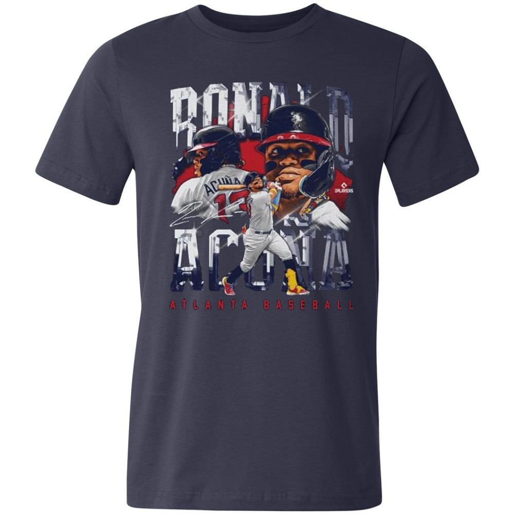 Atlanta Braves - Ronald Acuna Jr. Vintage Tri Navy Adult T-Shirt