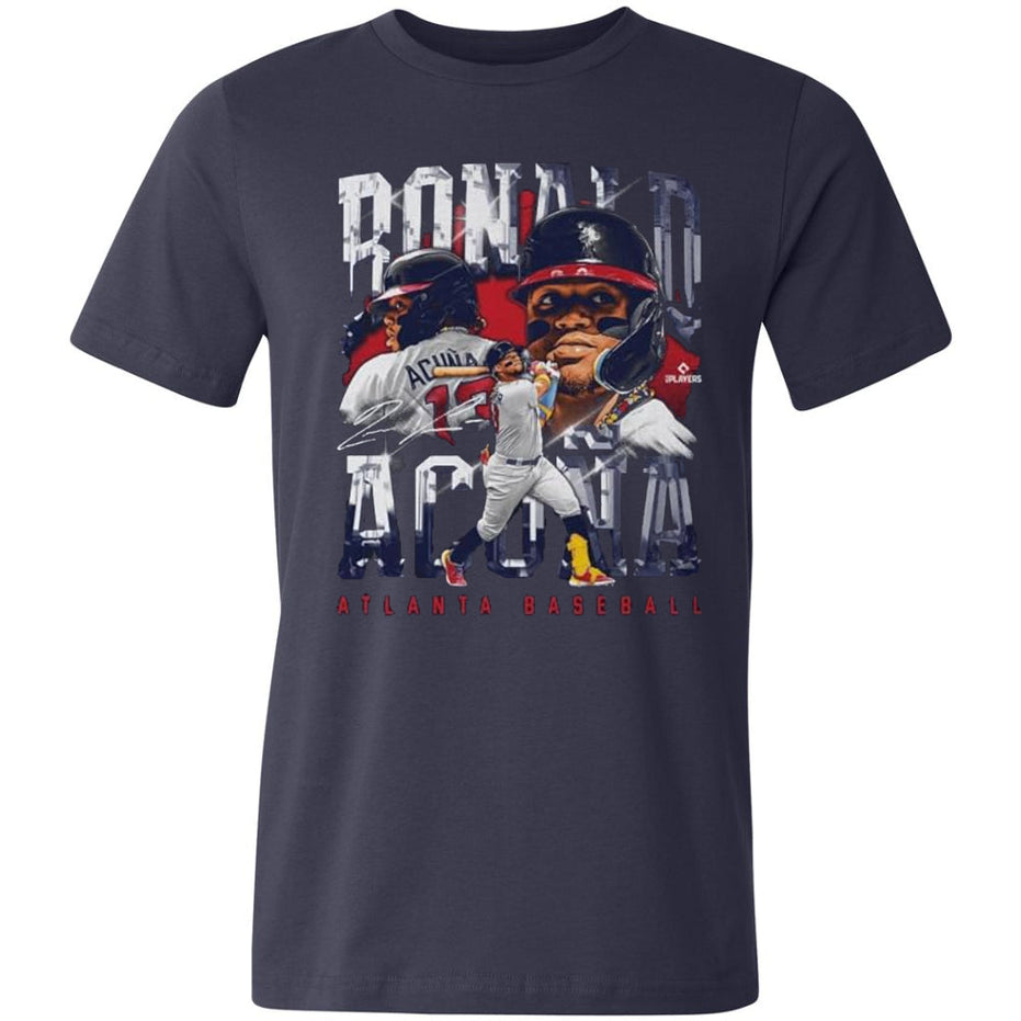 Atlanta Braves - Ronald Acuna Jr. Vintage Tri Navy Adult T-Shirt