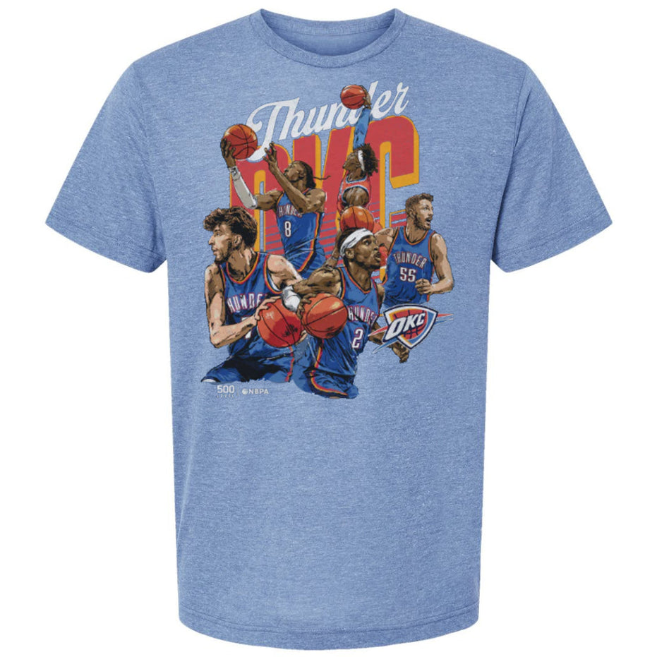 Oklahoma City Thunder - NBA Starting 5 WHT Tri Royal Adult T-Shirt