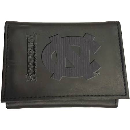 North Carolina Tar Heels - Black Leather Trifold Wallet