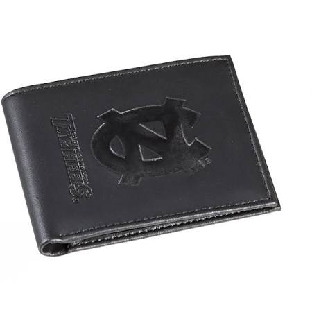 North Carolina Tar Heels - Black Leather Bifold Wallet