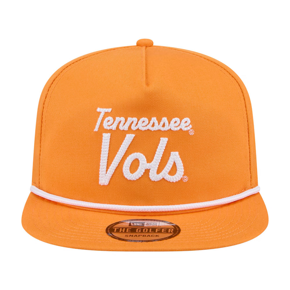 Tennessee Volunteers -  Orange Script Golfer Snapback Hat, New Era