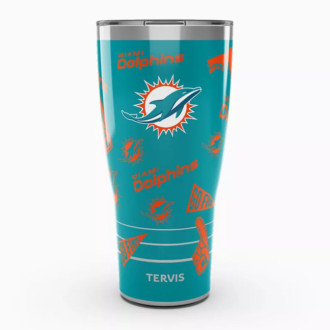 Miami Dolphins - NFL Swag Stainless Steel Tumbler With Slider Lid