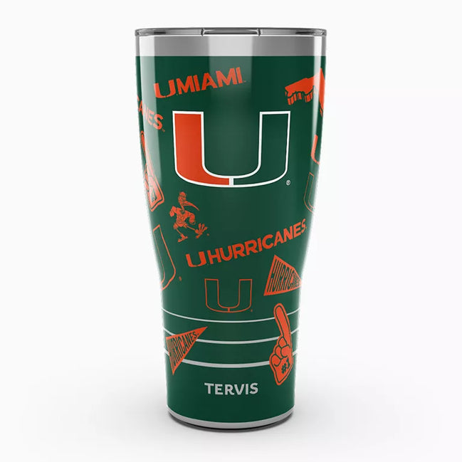 Miami Hurricanes - NCAA Swag Stainless Steel Tumbler With Slider Lid