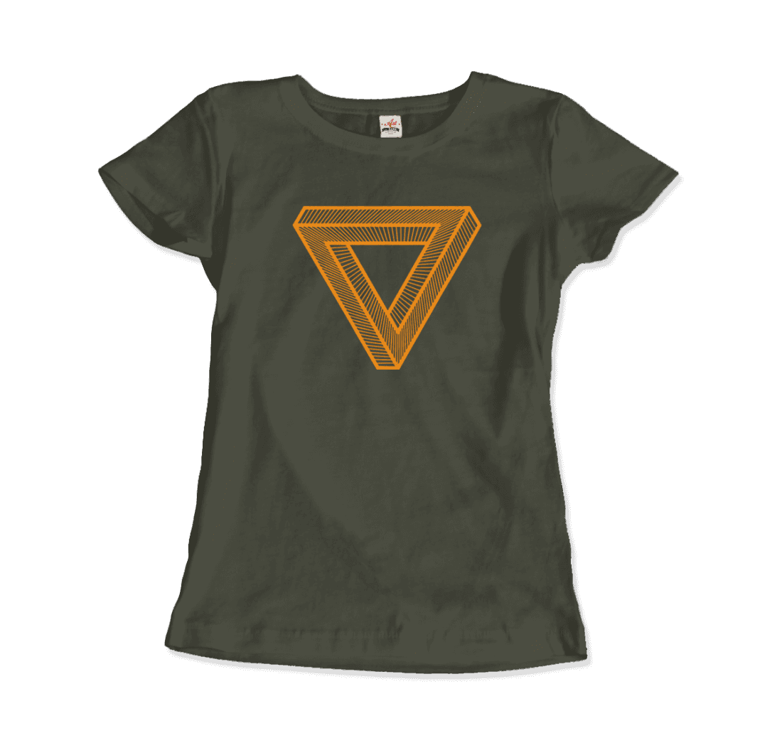 MC Escher the Penrose Triangle From a Journey Through Time DARK T-Shirt