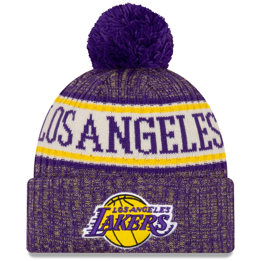 Los Angeles Lakers - Purple Sport Cuffed Knit Hat With Pom, New Era