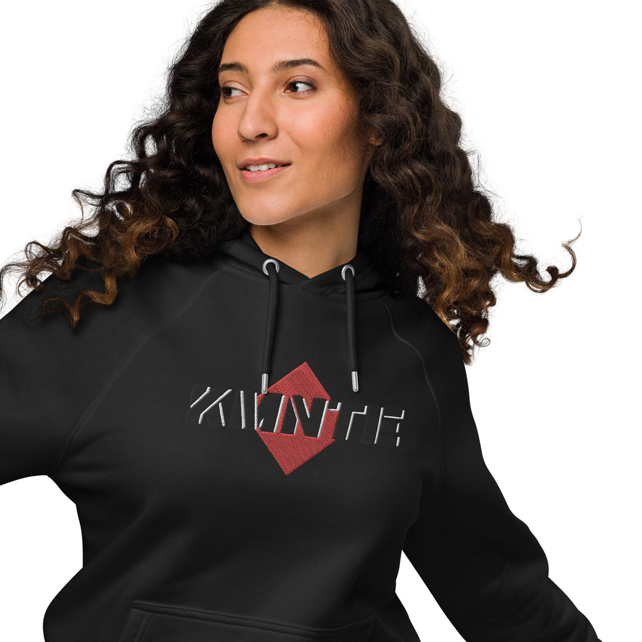 Kimante Stamp Print Unisex Eco Raglan Hoodie