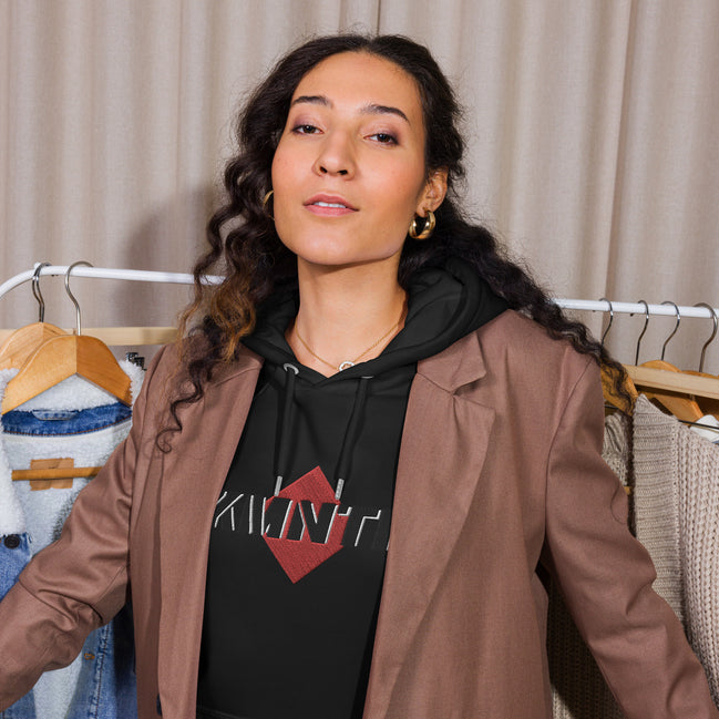 Kimante Stamp Print Unisex Eco Raglan Hoodie
