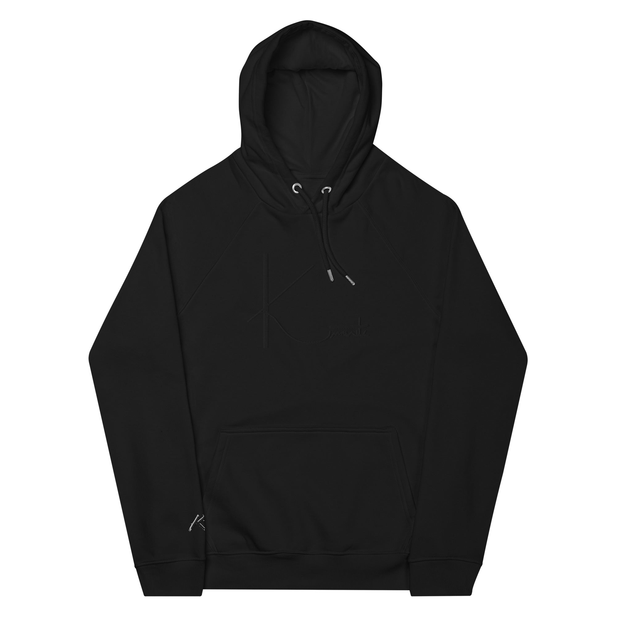 Kimante Black Signature Unisex eco raglan hoodie